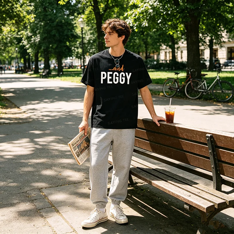 And Peggy Einzigartiges, lustiges Vintage-T-Shirt mit Hamilton-Motiv aus der US-Geschichte, Y2k-Buchstaben, bedruckt, personalisierter Spruch, Humor, Streetwear-Kleidung – Detail 3