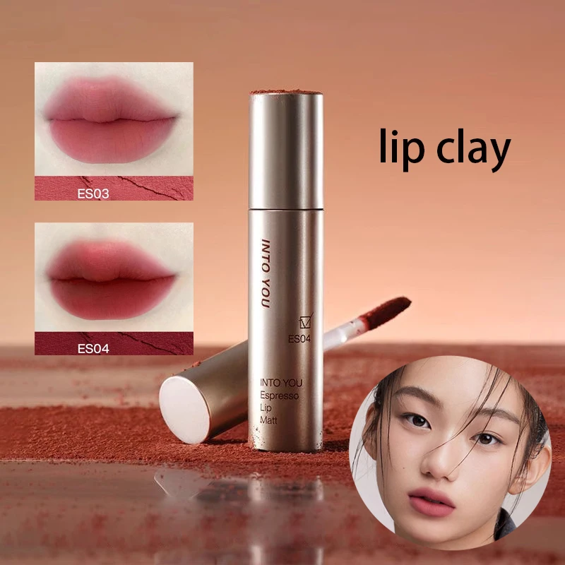INTOYOU Matte Lipstick Longlasting Lip Clay Velvet Waterproof Lip Gloss Non-sumdge Non-stuicky Lip Stain Espresso Lips Makeup