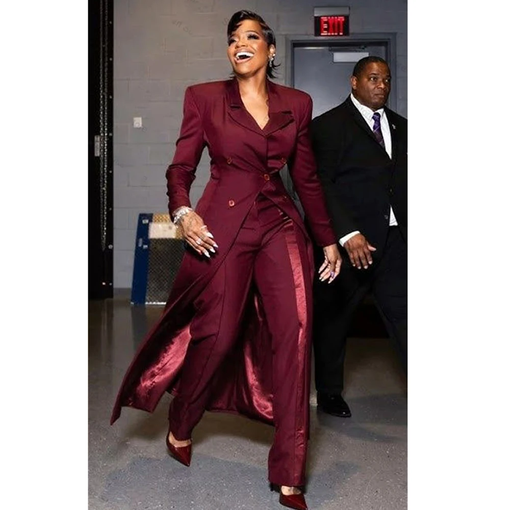 

Formal Women's Trousers Sets Customied Double Breasted Blazer Fashion Long Jacket With Pants Evening Party Outwear Costume 2026