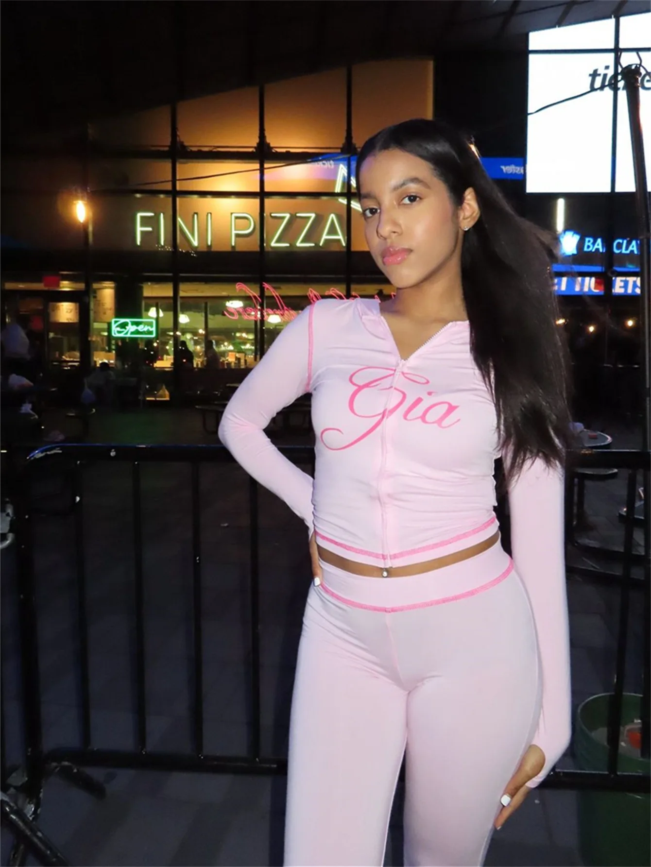 

Women Tracksuit Set Fashion Letter Print Long Sleeve Hooded Jacket And Flared Pants Casual 2 Piece Set Yoga Sports Workout Set