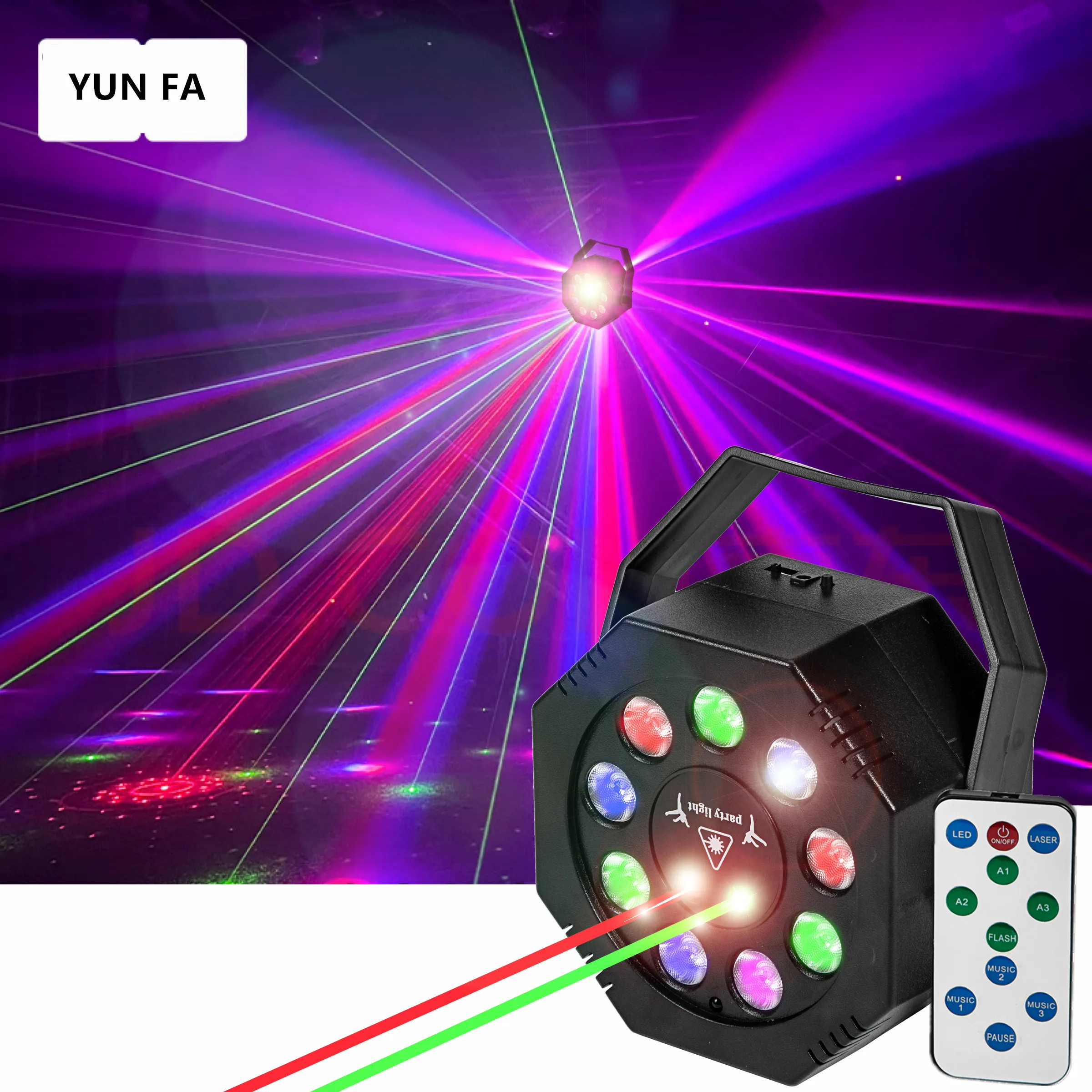 RGB ديسكو نمط شعاع المرحلة ضوء الليزر العرض ، ستروب 9LED ، حفلة عيد الميلاد ، عطلة ، زينة الزفاف