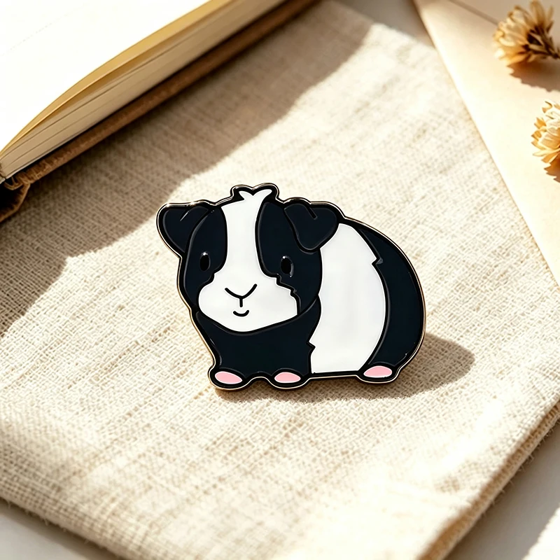 Cute Guinea Pig Pins 4-style Enamel Metal Cartoon Hamster Pet Animal Pin On Bags Clothes Lapel Badge Fashion Accessories Gifts