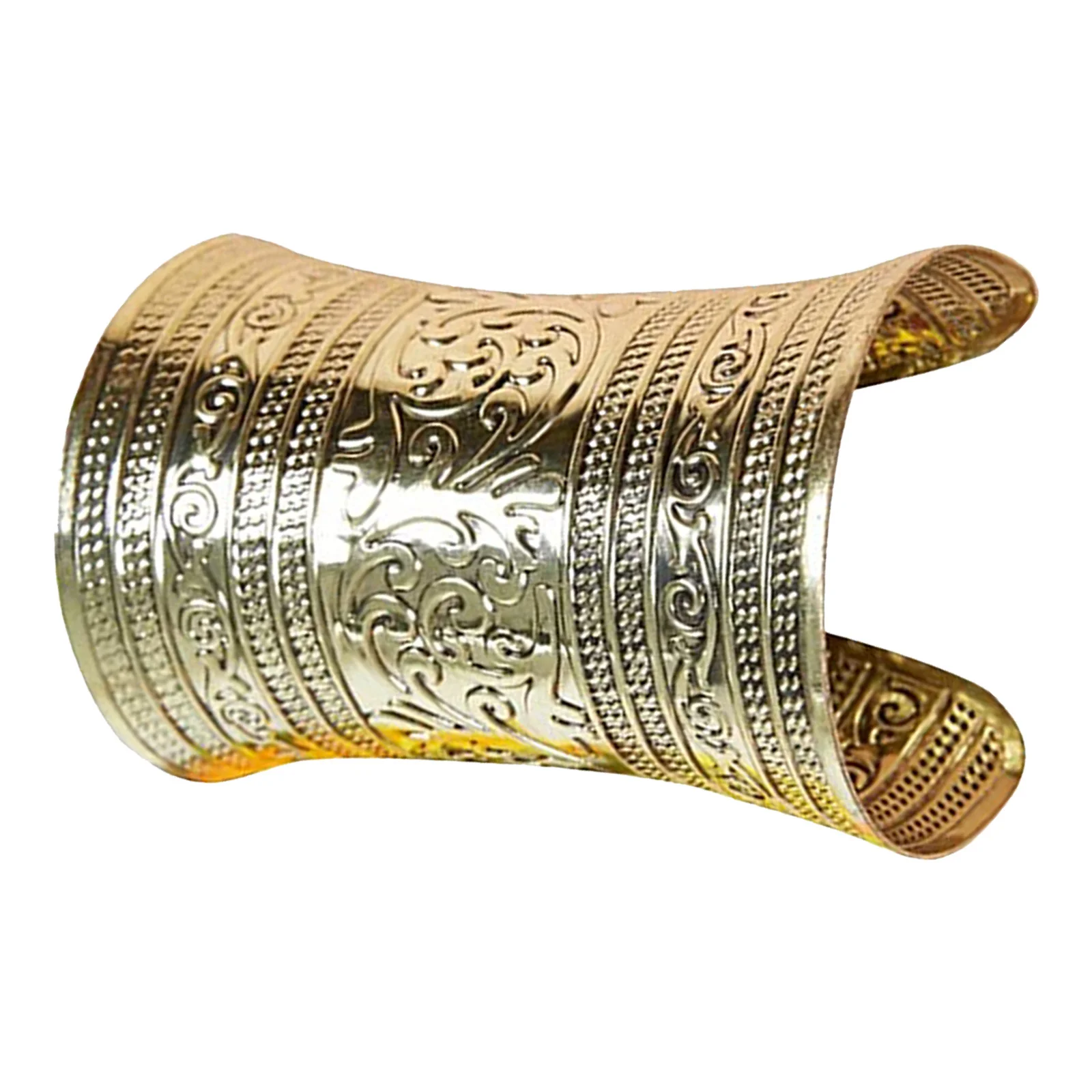 

1pcs Tribal Cuff Bracelet Alloy Gold Minimalist Arm Cuff For Women Belly Dance Party Cosplay Costume Golden Upper Arm Jewelry