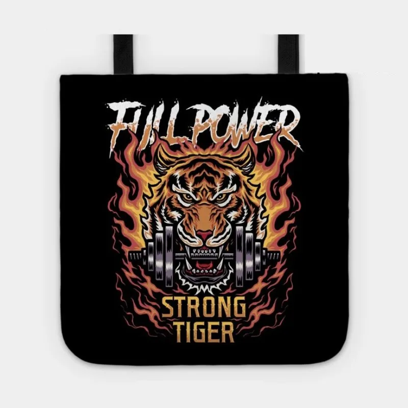 

Strong Tiger Tote Bag Crescent Celestial Tote Bag Shopping Bag Bolsas Handbag Woven Compra Sac Toile Shopper Bolso Canvas Bag
