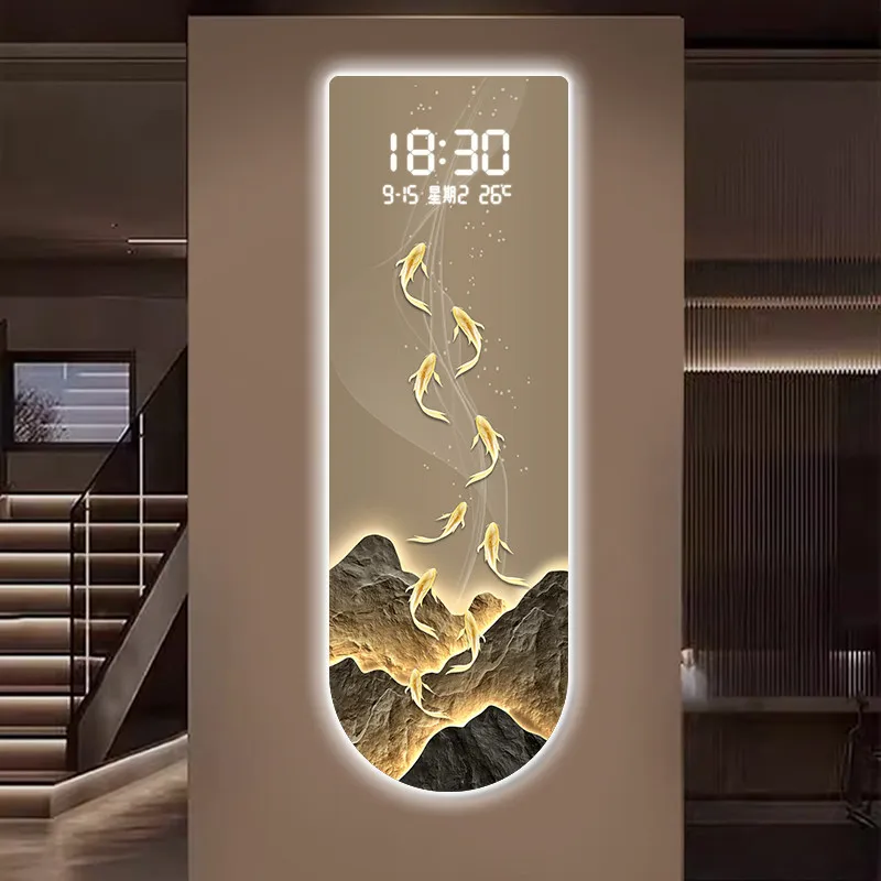 Entrance Designer Decoration Painting Wall Hanging Digital Electronic Clock LED Light decoración hogar moderno Room Furniture
