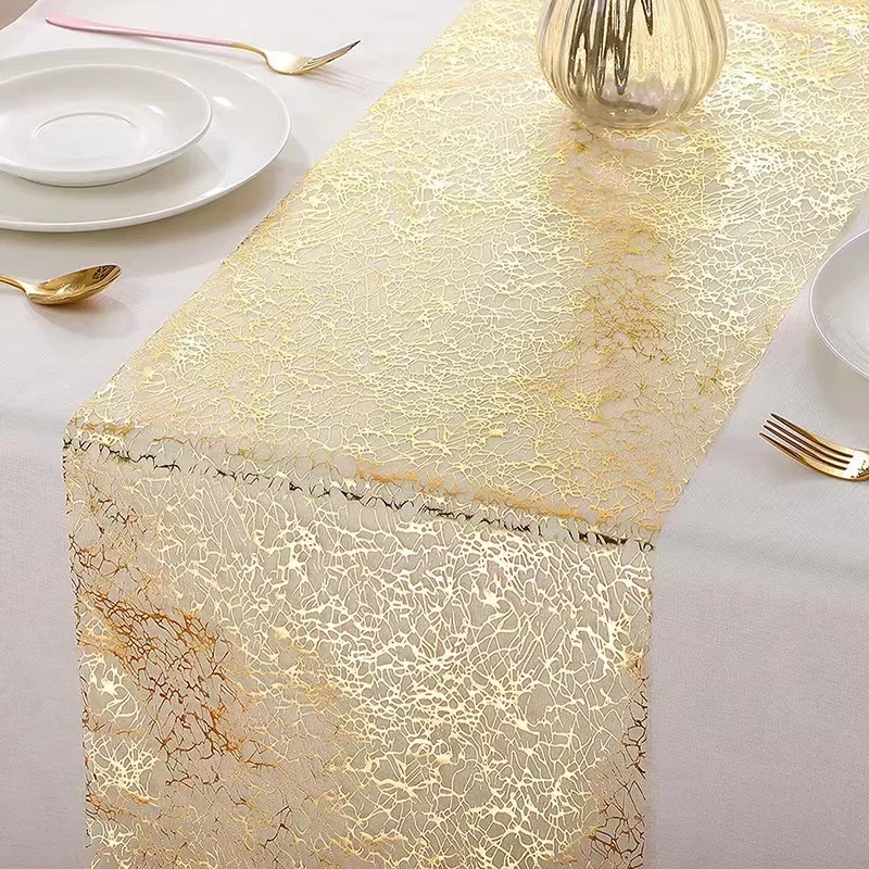 Glitter Metallic Table Runner,Polyester Gold/Rose Gold Table Runner Roll Dining Table Decor for Party Birthday Wedding