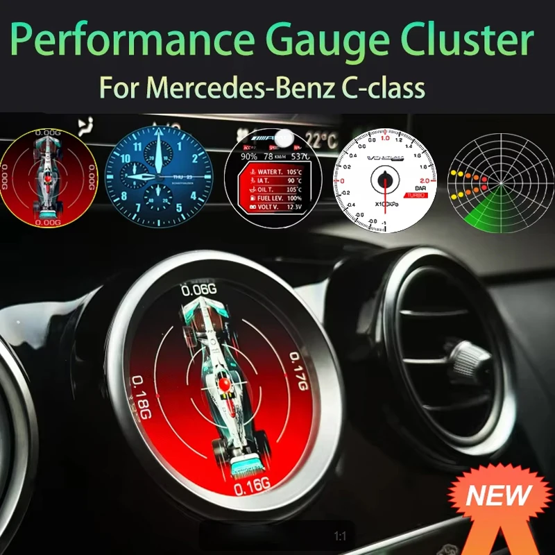 Performance Instruments For Mercedes Benz C-class GLC W205 X253 AMG C43 C63 GLC220D Turbo Pressure Digital LCD IWC Speed G-Force