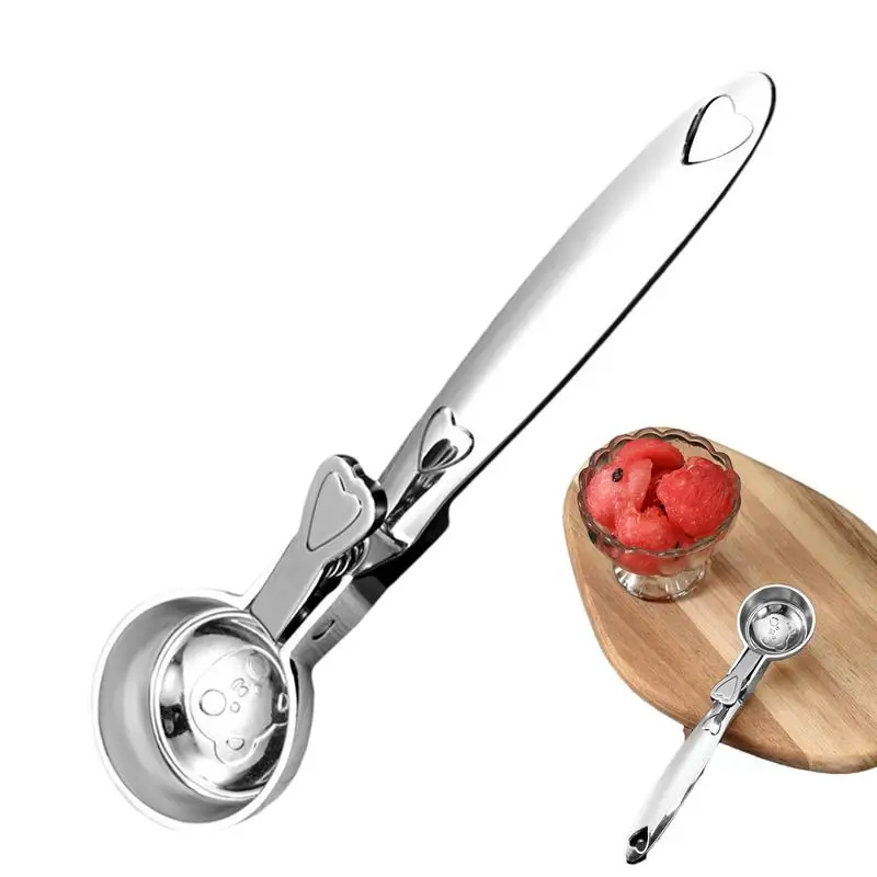 Cuchara multifuncional para helado, cuchara para melones con gatillo de liberación, herramientas para helado, cuchara para masa de galletas, Scooper, accesorio de cocina