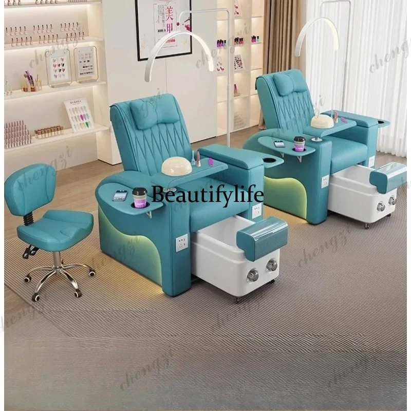 E136 Electric Adjustable Manicure Table Sofa Lounge Beauty Eyelash Extension Manicure Table Massage Foot Bath Furniture