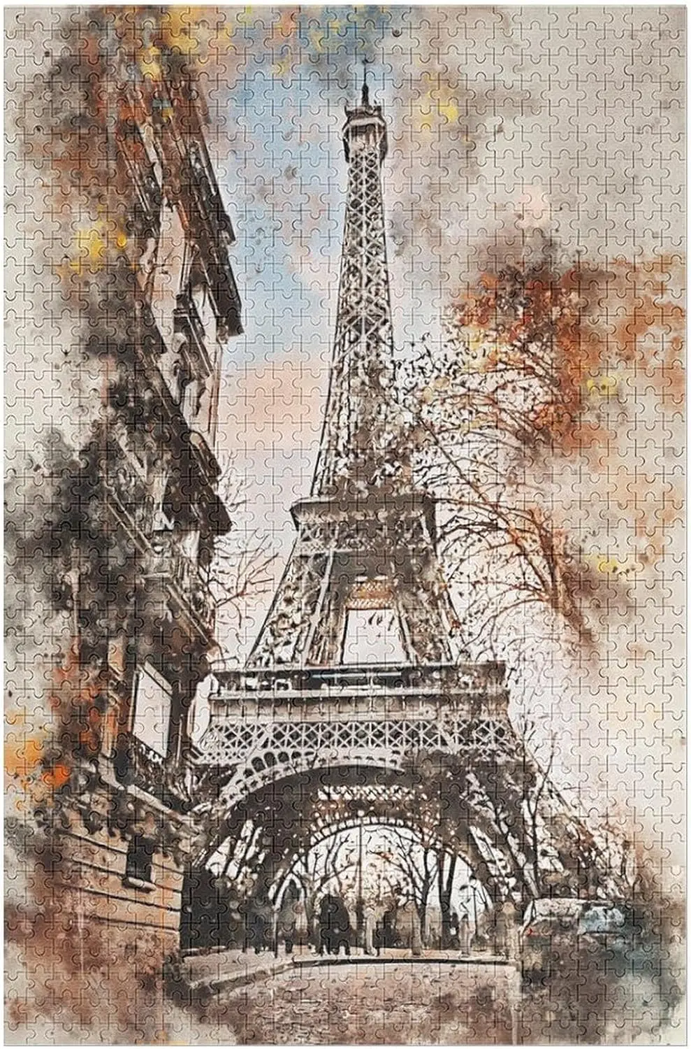 

Wooden Puzzle 1000/500/300 Pcs Eiffel Tower Jigsaw Puzzles Challenging Family Activity Games for Gameroom Bedroom Livingroom