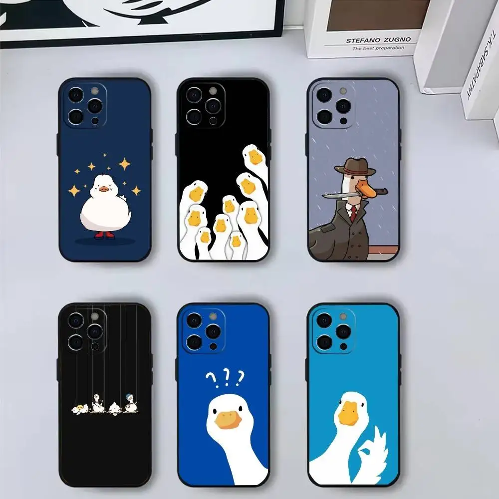 

Goose Goose Duck Phone Case For iPhone17,16,15,14,13,12,11 Plus,Pro Max Soft Black Cover