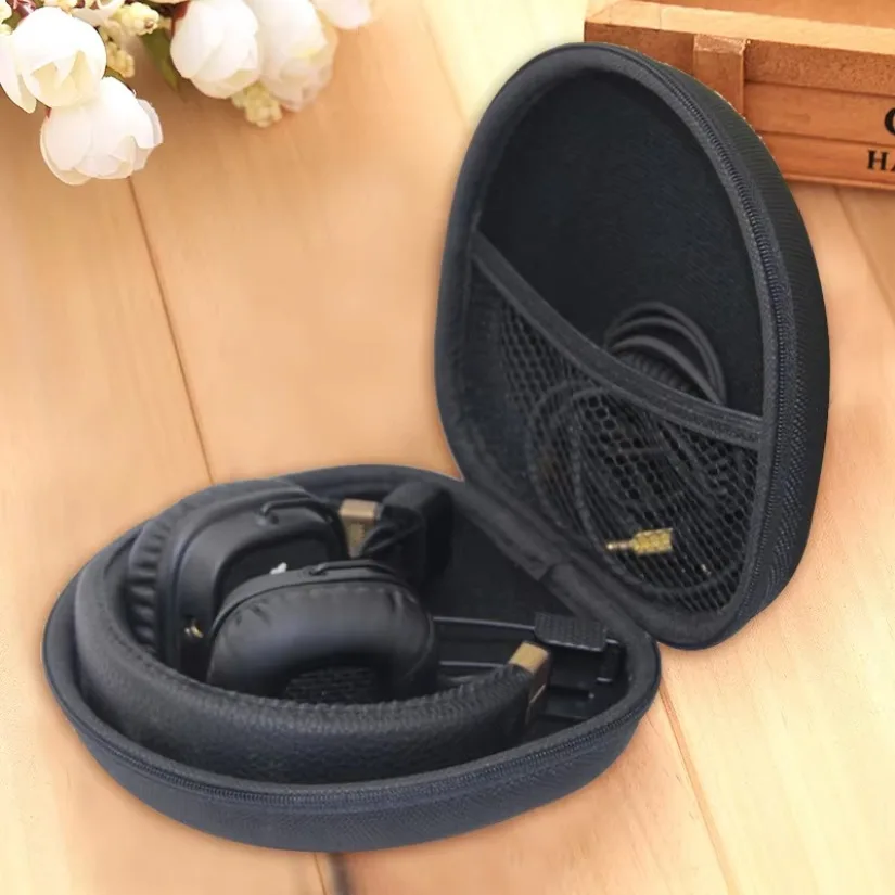Headphone Case Hard Shell Super-Slim Over-Ear Headphones Universal Portable Travel Organizer Bag Headphone Protector Carry Case