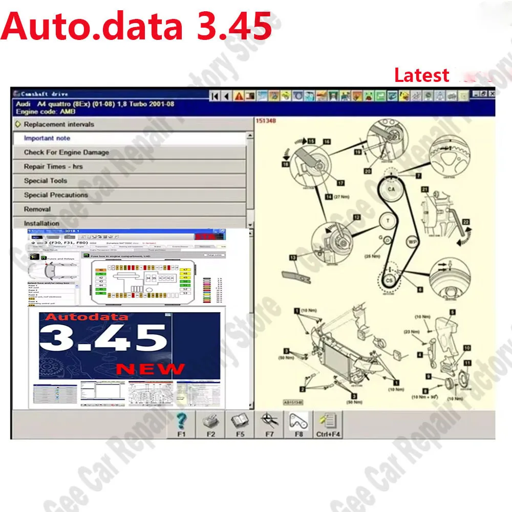 أحدث إصدار من برنامج إصلاح السيارات Autodata 3.45 مخطط أسلاك البيانات obd2 الماسح الضوئي أدوات صيانة السيارات تعمل مع MINI VCI #1
