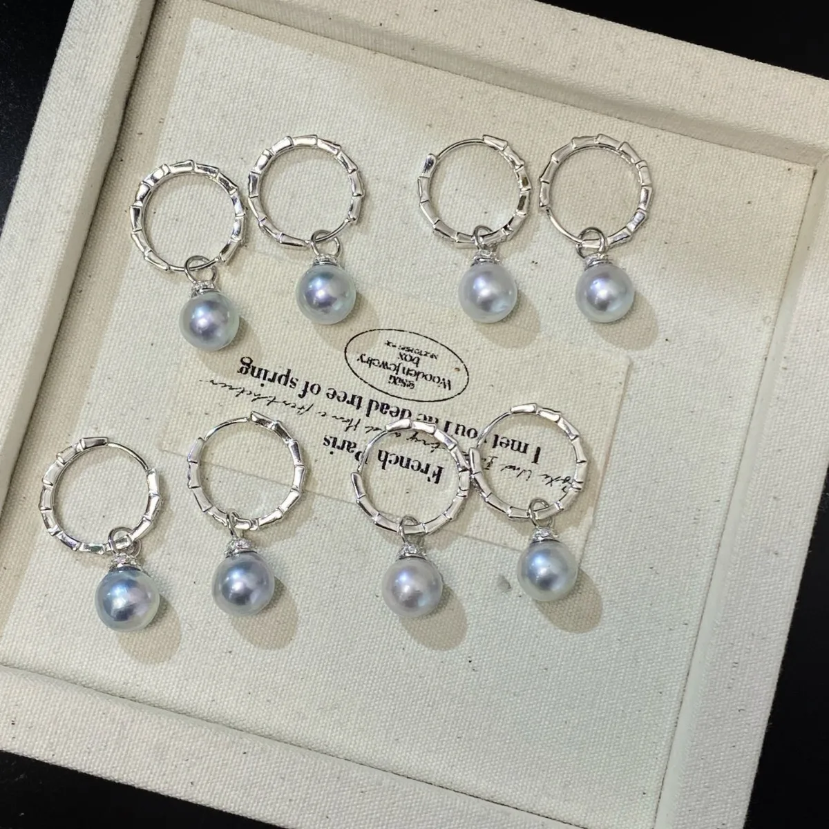 

Серьги с натуральным жемчугом Hanadama класса 8-9 мм, серебро S925, бамбуковый сегмент, элегантные универсальные ювелирные изделия