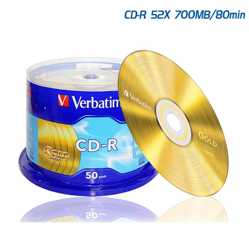 Verbatim CD-R Disc Gold Series Disco CD plateado en blanco Discos CDR 80min 700MB 52X 50 paquetes