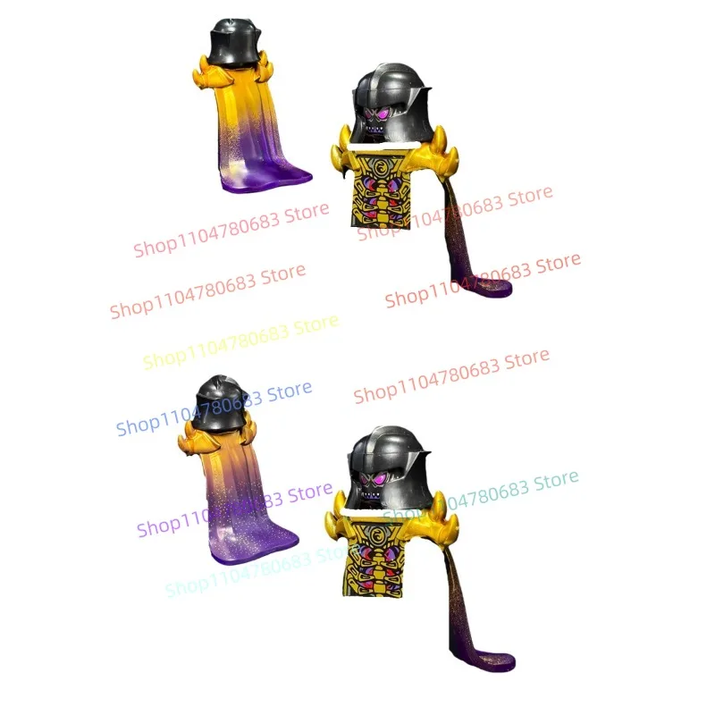 MOC اللبنات الظلام الملك الذهبي كيب النينجا Minifigure عنصري ماستر التجمع نموذج تمثال أنيمي التلفزيون ديكور لعبة هدية