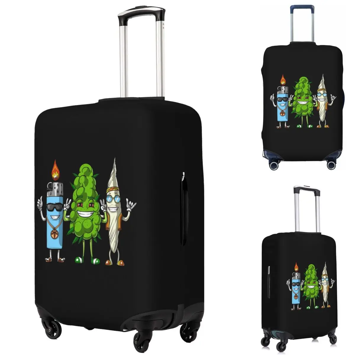 

Weed Bud Joint Lighter Suitcase Cover Protection Elastic Travel Luggage Protector Covers for 18-32 Inch