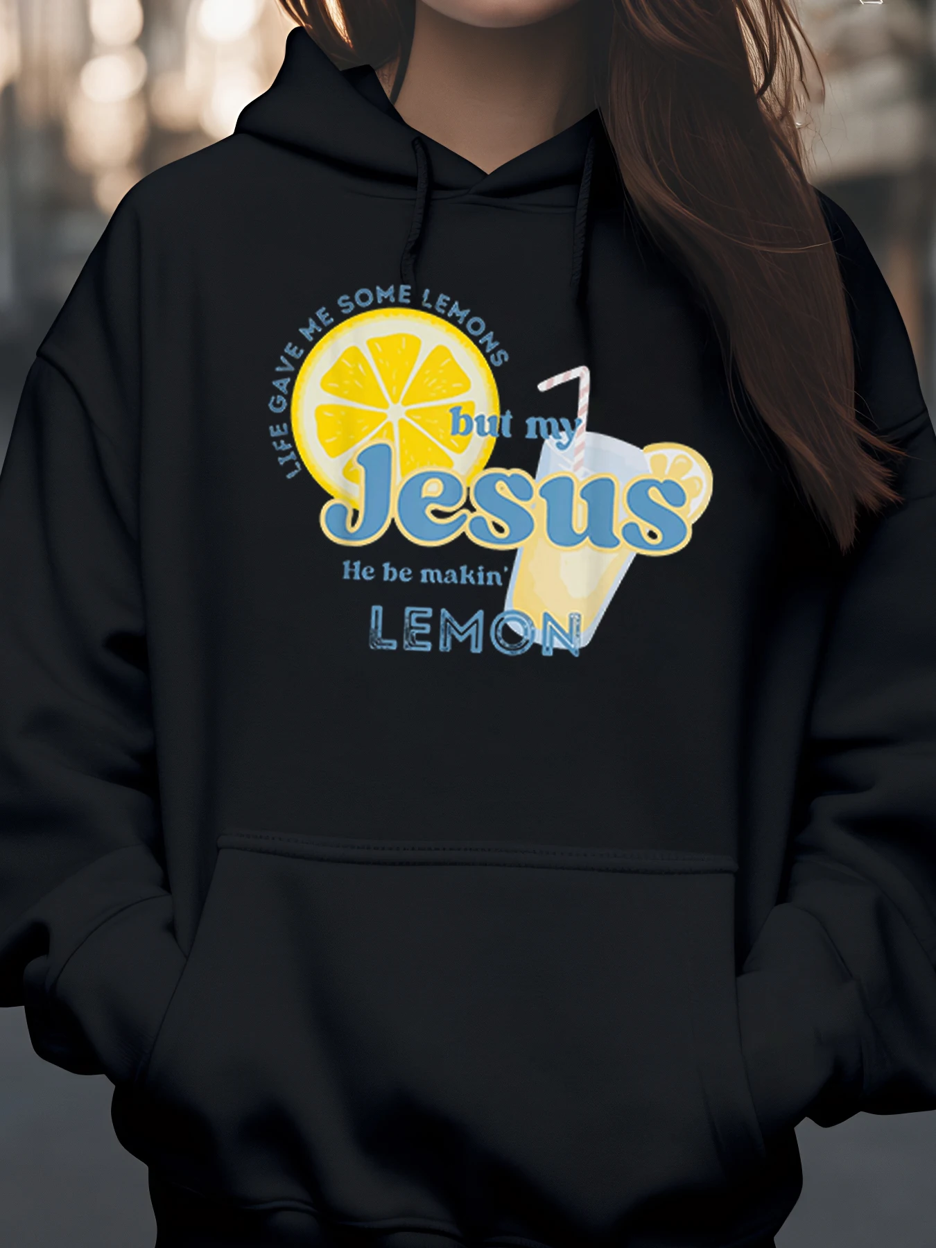 

Толстовка с принтом лимона иисуса, пасхальная весенняя повседневная одежда, женская мода