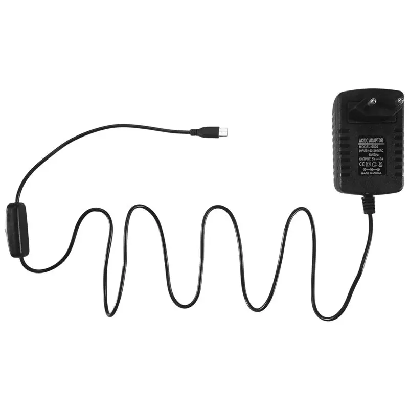 AS95 5V 3A Type-C Power Supply Adapter for Raspberry Pi 4B with ON/OFF Switch EU Plug