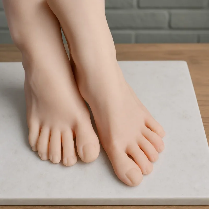high quality Silicone Foot Model Realistic Bare Feet Dummy Lifelike Toes for Socks Stocking Fitting Retail Store TPE 3703