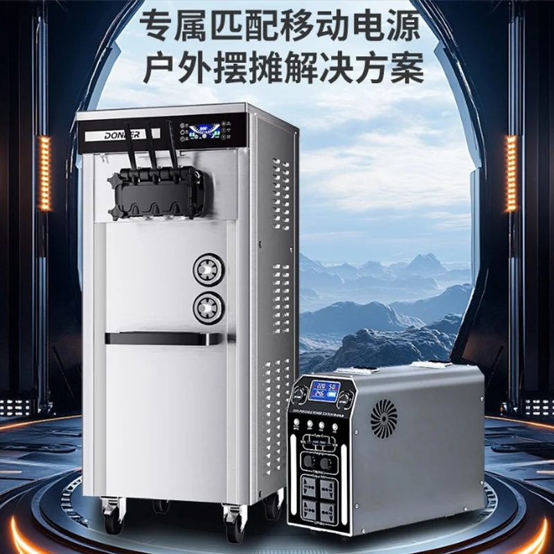 آلة الآيس كريم الناعمة المصنوعة من الفولاذ المقاوم للصدأ مع نظام التشغيل الإنجليزي بدون تنظيف خلال 7 أيام آلة الآيس كريم