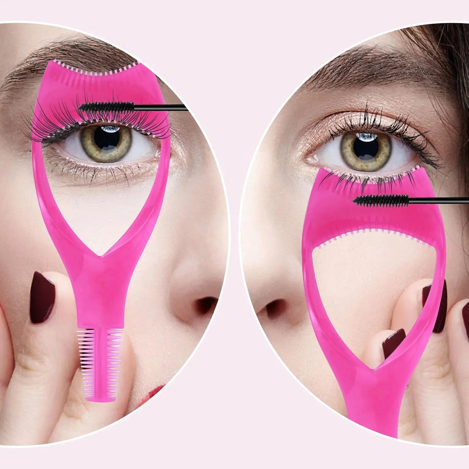 قالب أداة توزيع الماسكارا 3 في 1 مع واقي وحافظة لتجعيد الرموش، وحامل كحل، ومساعد للرموش، وأداة رسم الحواجب #3