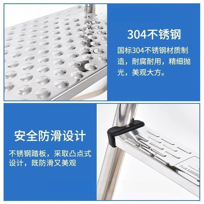 Swimming pool double-sided escalator 304 stainless steel handrail ladder with anti-slip design for access to water, stair suppor
