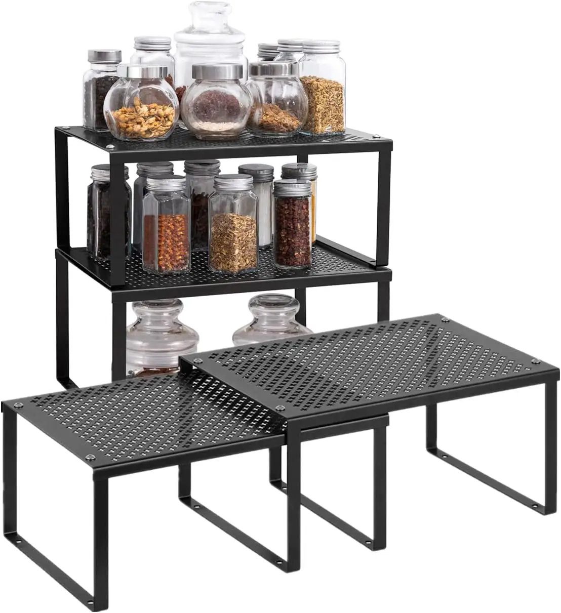 Kitchen cabinet rack storage rack, 4-piece set kitchen counter storage rack