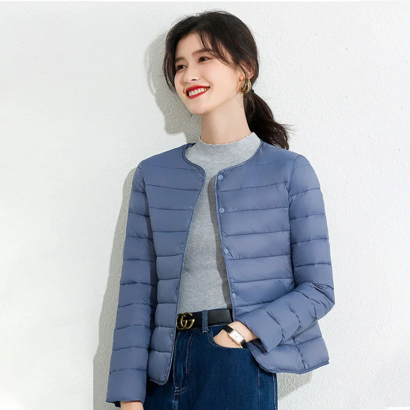 2025 New Lightweight Small Cotton Jacket for Women's Close Fitting Cotton Jacket with Fashionable Inner Lining and No Collar