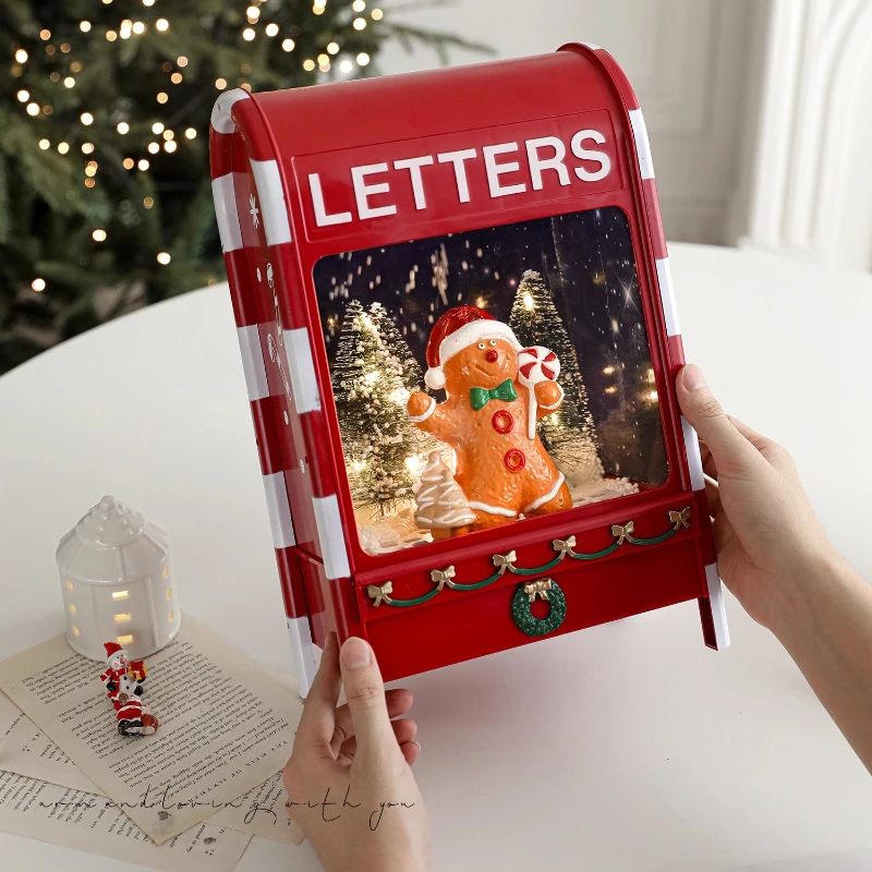 ‌Christmas Decorations, Iron Illuminated Mailbox Decor, Festive Window Display, Holiday Gift for Home,Seasonal Party Decorations