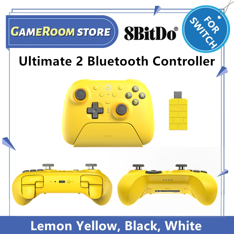 8BitDo Ultimate 2 Bluetooth Wireless Gaming Controller with Charging Dock Gamepad Joystick  PC Windows 10/11 for Nintendo