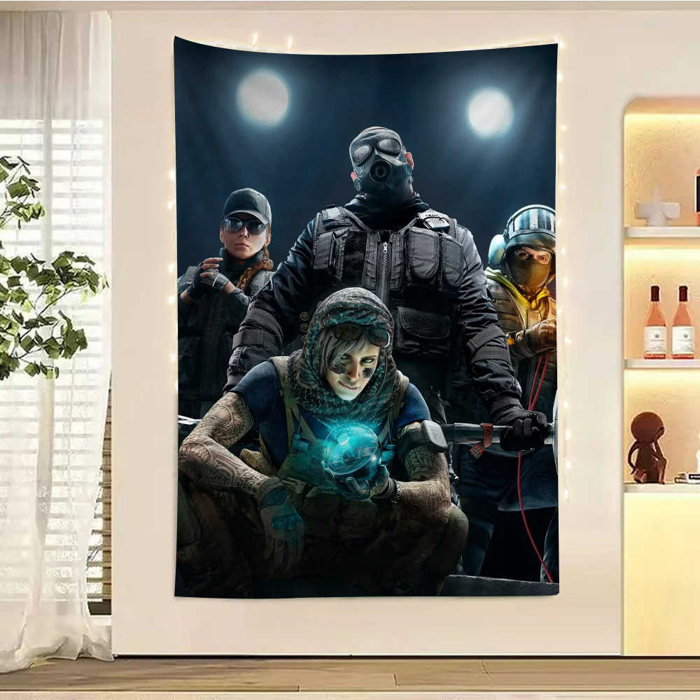 R-Rainbow 6 Game Tapestry Art Printing Art Science Fiction Room Home Decor Home Decor