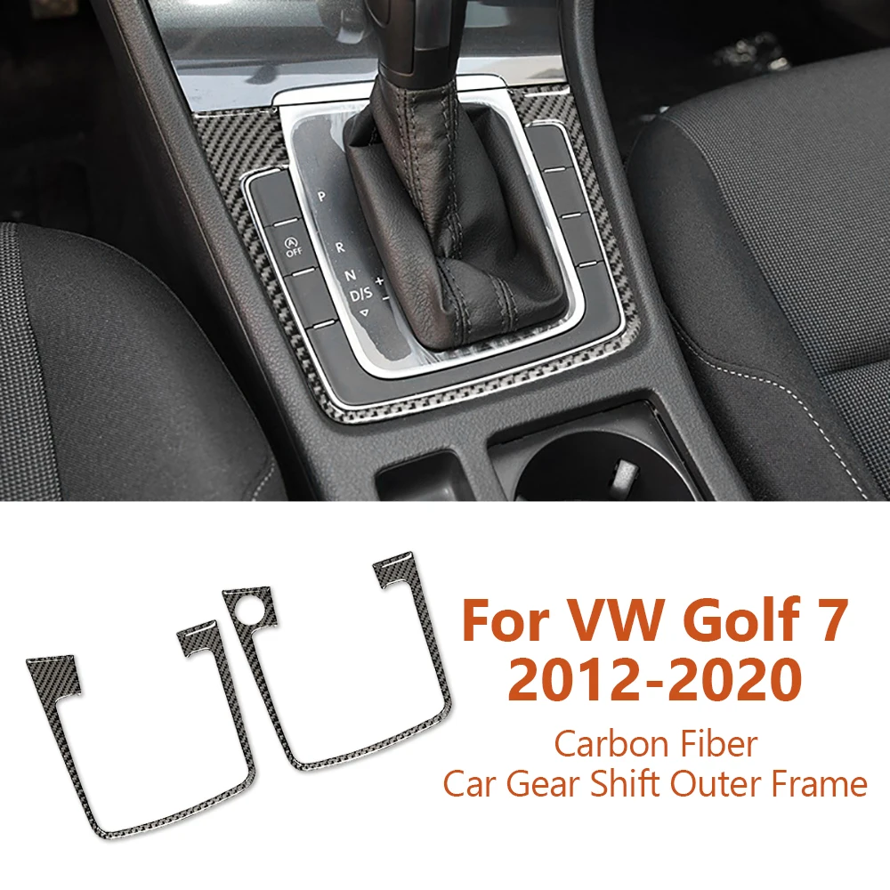 

For Volkswagen VW Golf 7 Mk 7 2012-2020 Carbon Fiber Car Gear Shift Outer Frame Decorative Stickers Auto Inter Modify Accesorios