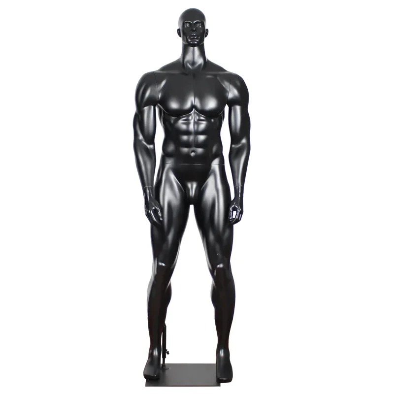 Hight End Fiberglass Full Body Bust Black Big Muscle Male Mannequins Muscular Man Mannequin For Fitness Clothes