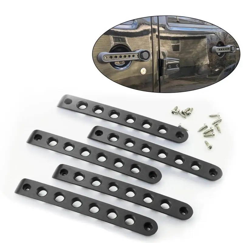 5pcs Front Door Aluminum Grab Handle Cover Door Handle Insert For Jeep Wrangler JK  2007-2017 Unlimited Accessories Parts