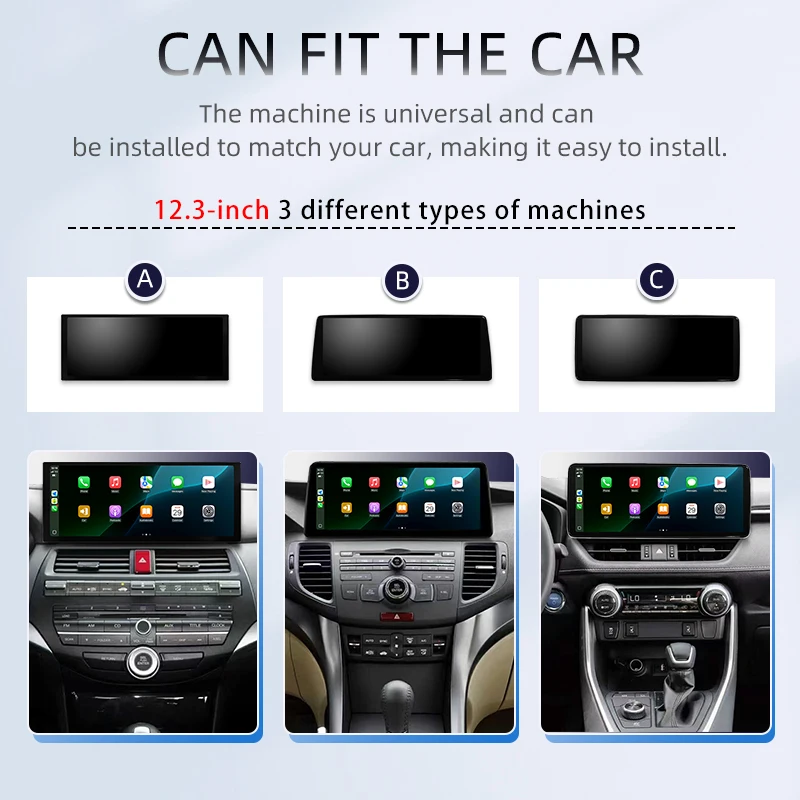 12.3 polegadas universal android navegação multimídia vídeo rádio player 2400x900p 2k tela sem fio carplay 360 câmera de ré