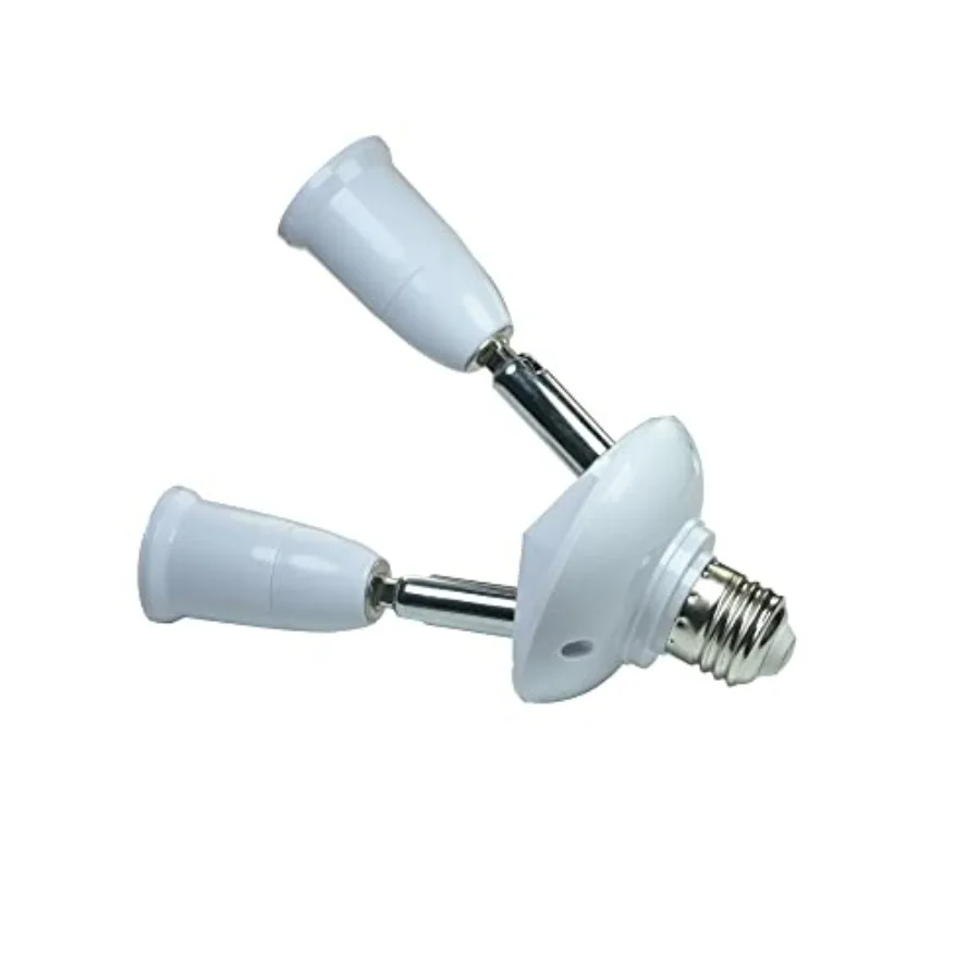 E6/ E7 Light Socket Splitter Adapter, Standard Base LED Bulb Converter, 360 Degrees Adjustable 180 Degree Bendable Light Bulb S