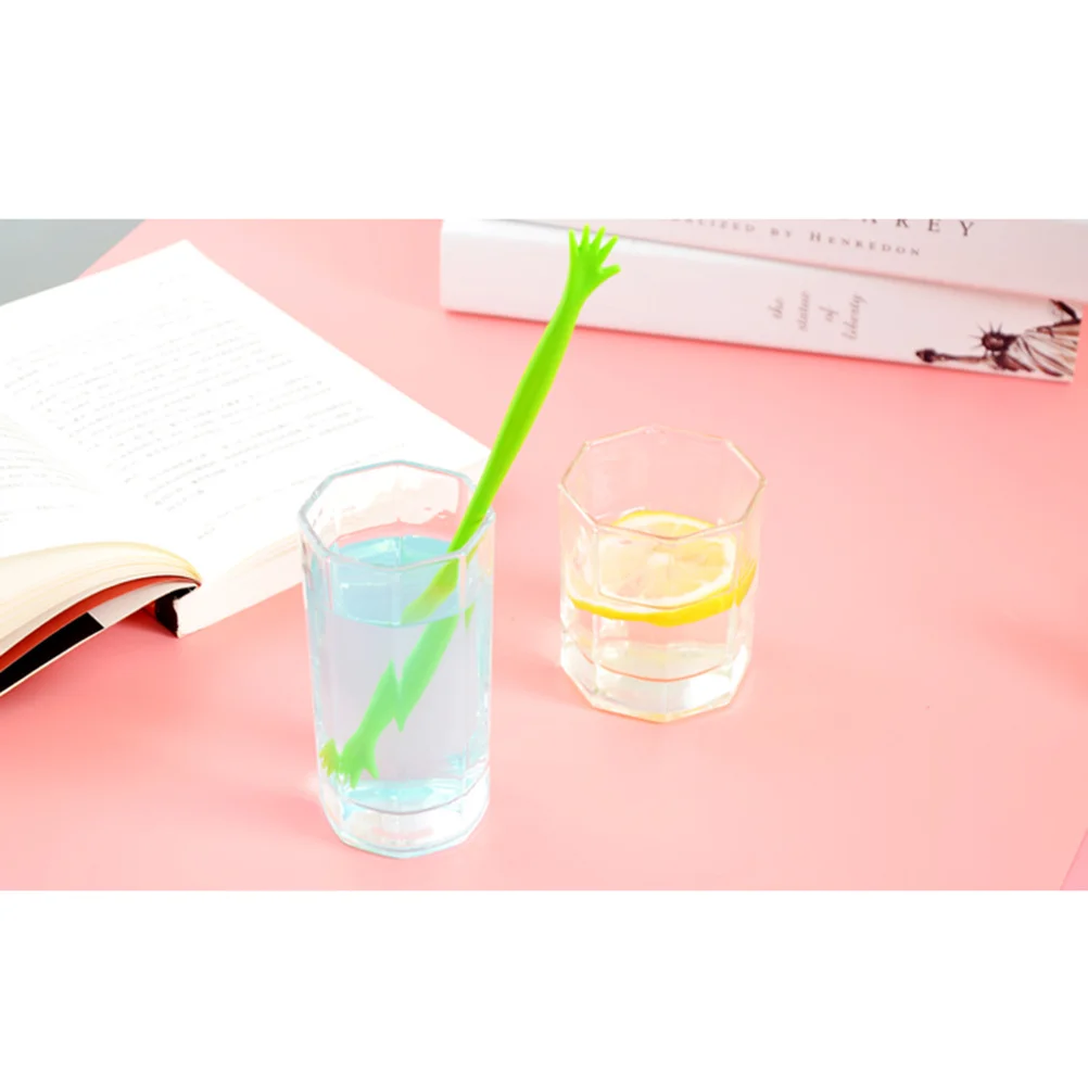 

5 pcs Plastic Palm Shape Beverage Stirrers Reusable For Coffee Juice Wine Cocktail Decoration Bar Tools Kitchen Barware