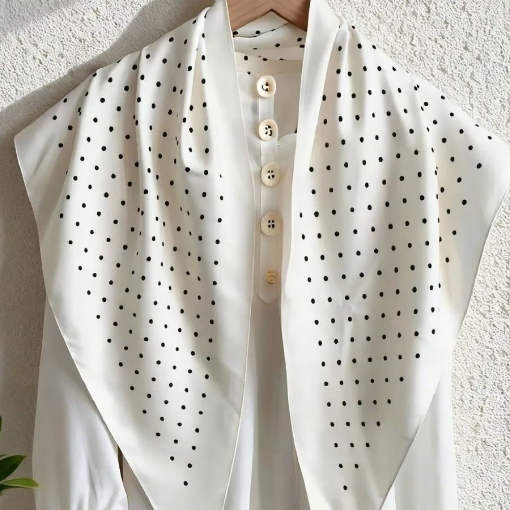 Stacked Wear Elegent Polka Dot Head Scarf Polyester Vintage Jeans Waist Belt Versatile Thin Bandana Festival