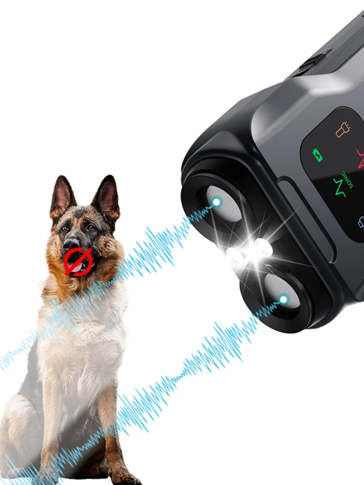 Dispositifs de dissuasion ultrasonique des aboiements de chien, dispositif Anti-aboiement Rechargeable pour chiens 2025, lampe de poche LED, portée de 35 pieds pour arrêter les aboiements