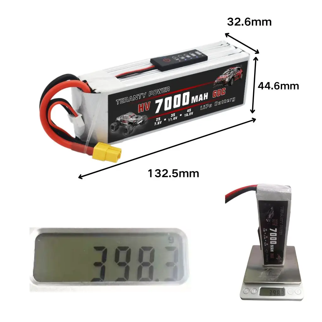 Teranty mjx hyper go 7303 4slithium bateria 14.8v/15.2v 60c 5000-7000mah bateria com carregador peças de automóvel 1/7 rc peças de corrida