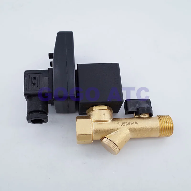 صمام لولبي High Quality 1/2 Electric Drain Timer 12V 24V 220V 16bar Solenoid Valve Water Controller Brass 2 Way Compressor Automatic Valve الهواء المضغوط — تفصيل 4
