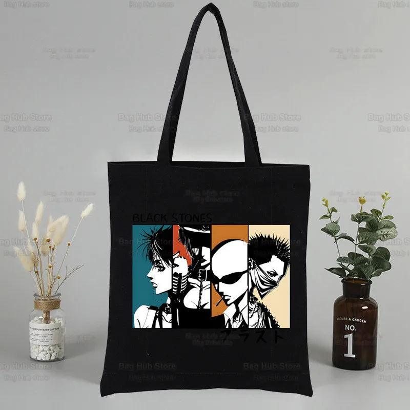 Pedras pretas NANA Osaki Anime Tote Bag, Sacos de lona unisex do curso, Eco Shopping Bag dobrável, design original