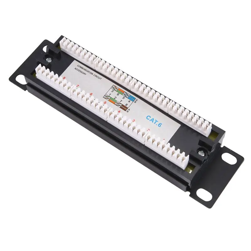 Delicate Texture-3X CAT6 8 Ports Patch Panel Rack Network 6.89 Inch 1U Rack Mount With RJ45 Socket For Household Distribution Fr