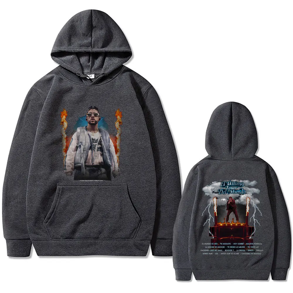 Limited Rapper Bad Bunny EL ULTIMO TOUR DEL MUNDO Graphic hoodie Men Women Clothing Hip Hop Fashion Pop Music Oversized hoodies