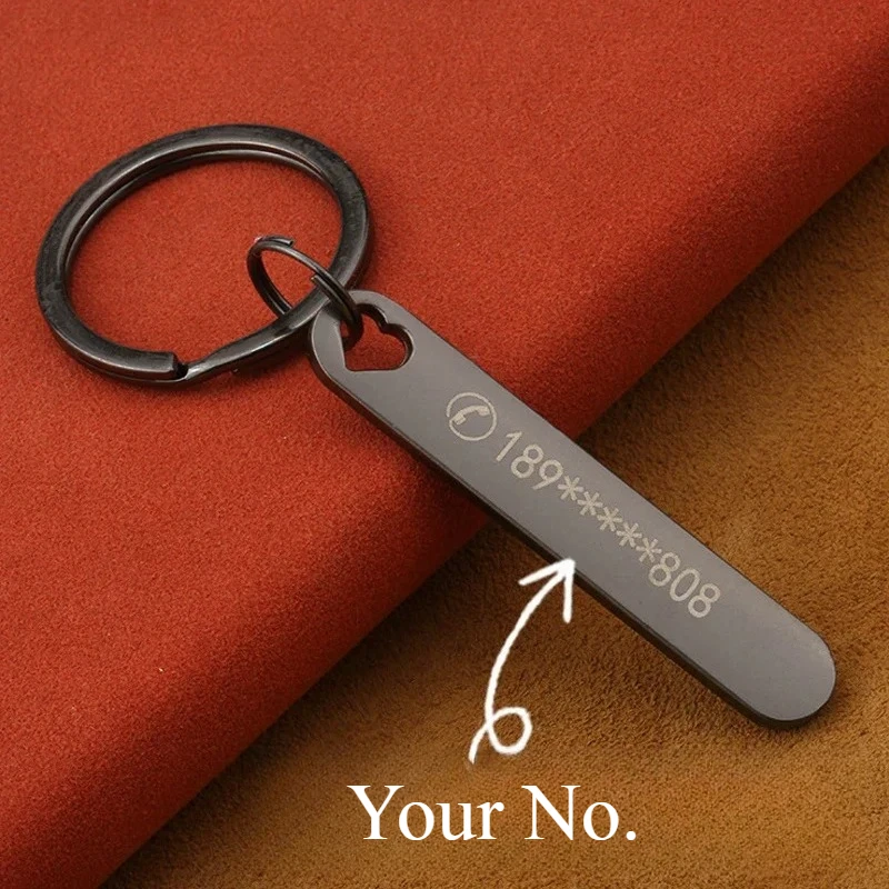 

Custom Keychain with Free Engraving Personalized Name/Phone Number Car Key Ring for Men Boyfriend Gift 2025