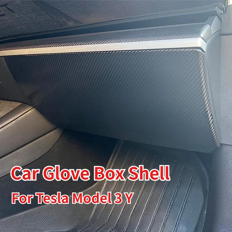 Real Carbon Fiber for Tesla Model 3 Y Glove Box Shell Dry Carbon 3K 240G Handmade Glove Box Cover LHD Car Accessories 2017-2023