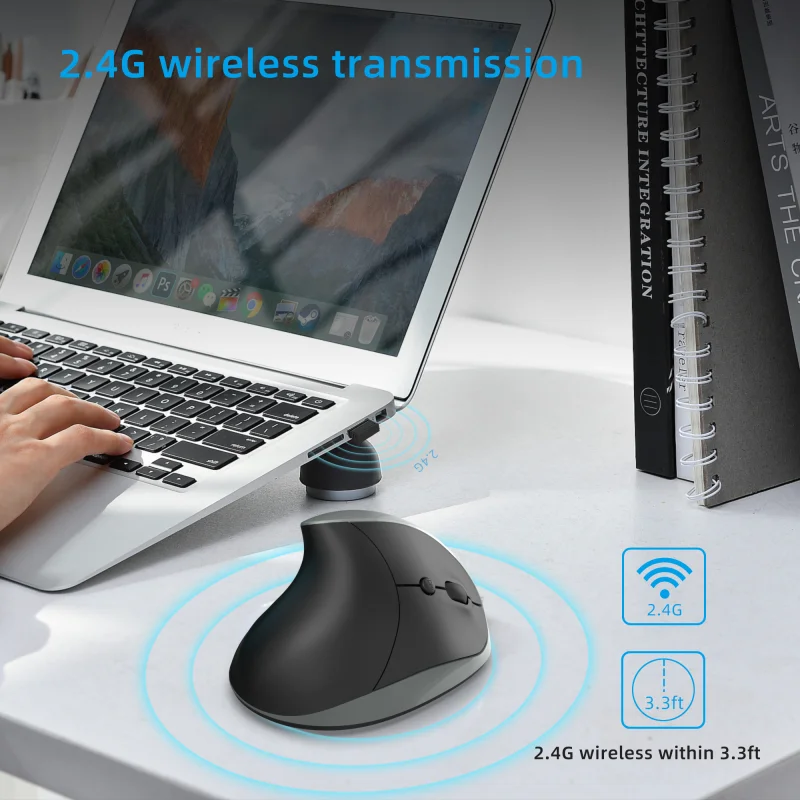 Ergonomic Wireless 2.4G Mouse for Pc Computer Laptop 2400Dpi Dual Mode Mouse for Ios Android Tablet Silent Mouse