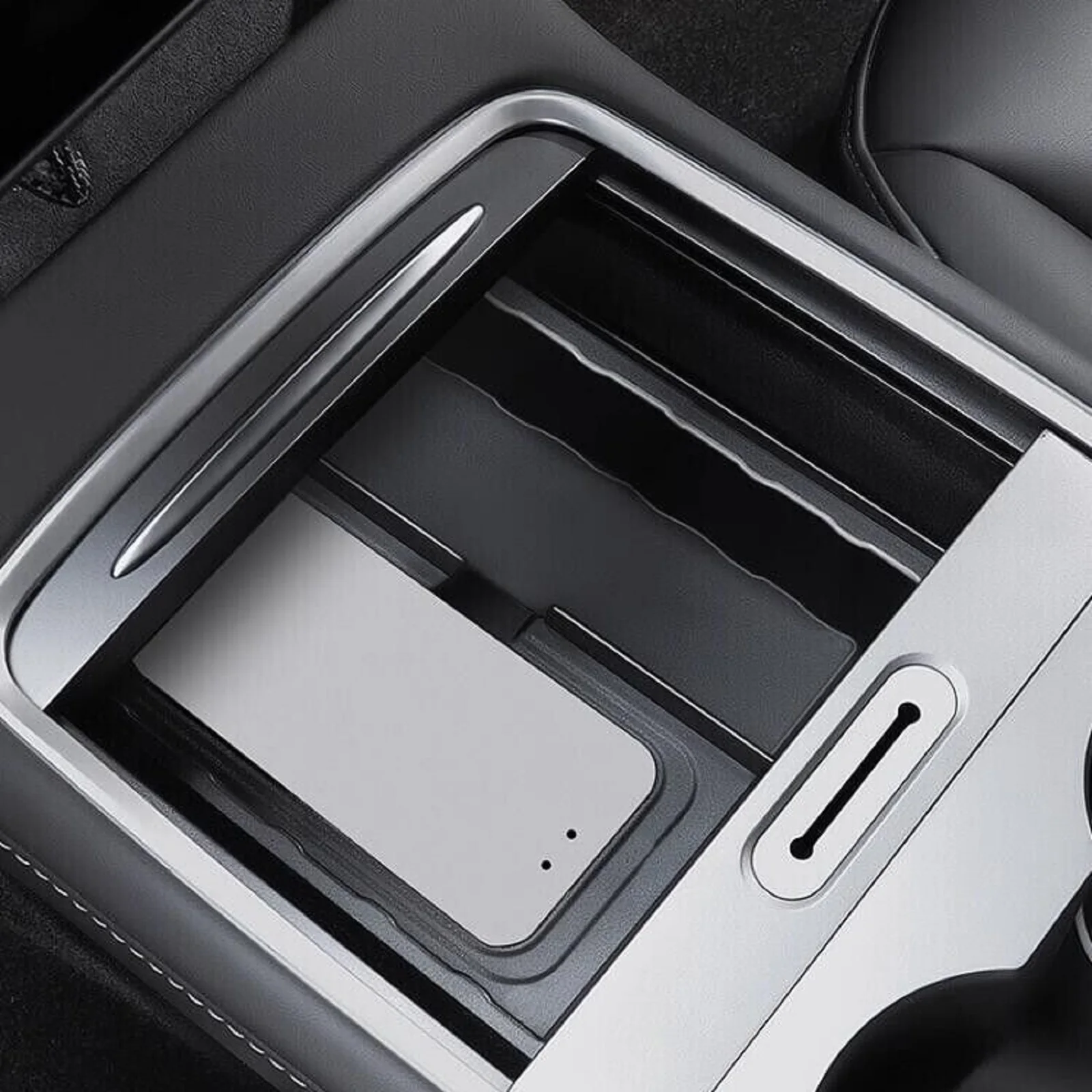 Mobile Phone Wireless Charging Charger Center Console Organizer Tray Storage Box For Tesla Model 3 Y 2021-2023 Car Accessories