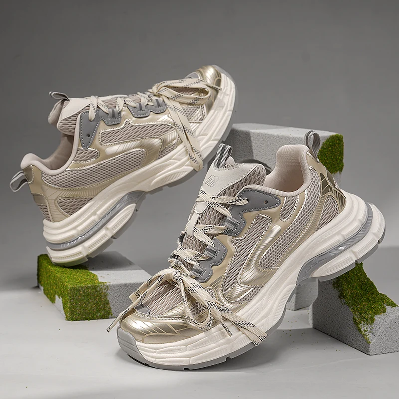 أحذية رياضية رجالية فاخرة - مدرب كاجوال مسامي، أحذية جري عصرية وأحذية تنس بدون كعب للرجال #2